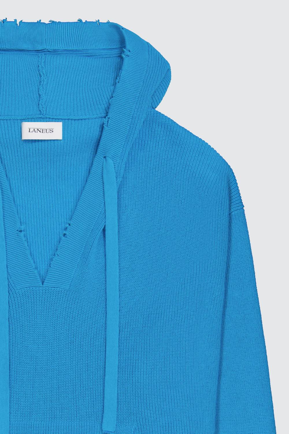 Laneus Laneus hoodie turquoise in maglia con scollo a V Economico