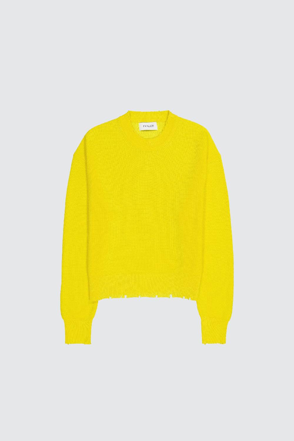 Laneus Laneus maglione yellow cropped effetto destroyed Outlet