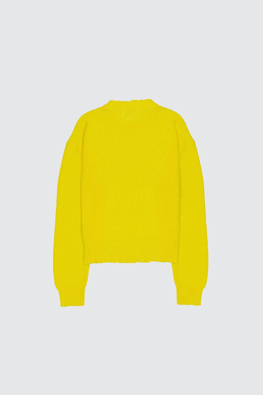 Laneus Laneus maglione yellow cropped effetto destroyed Outlet