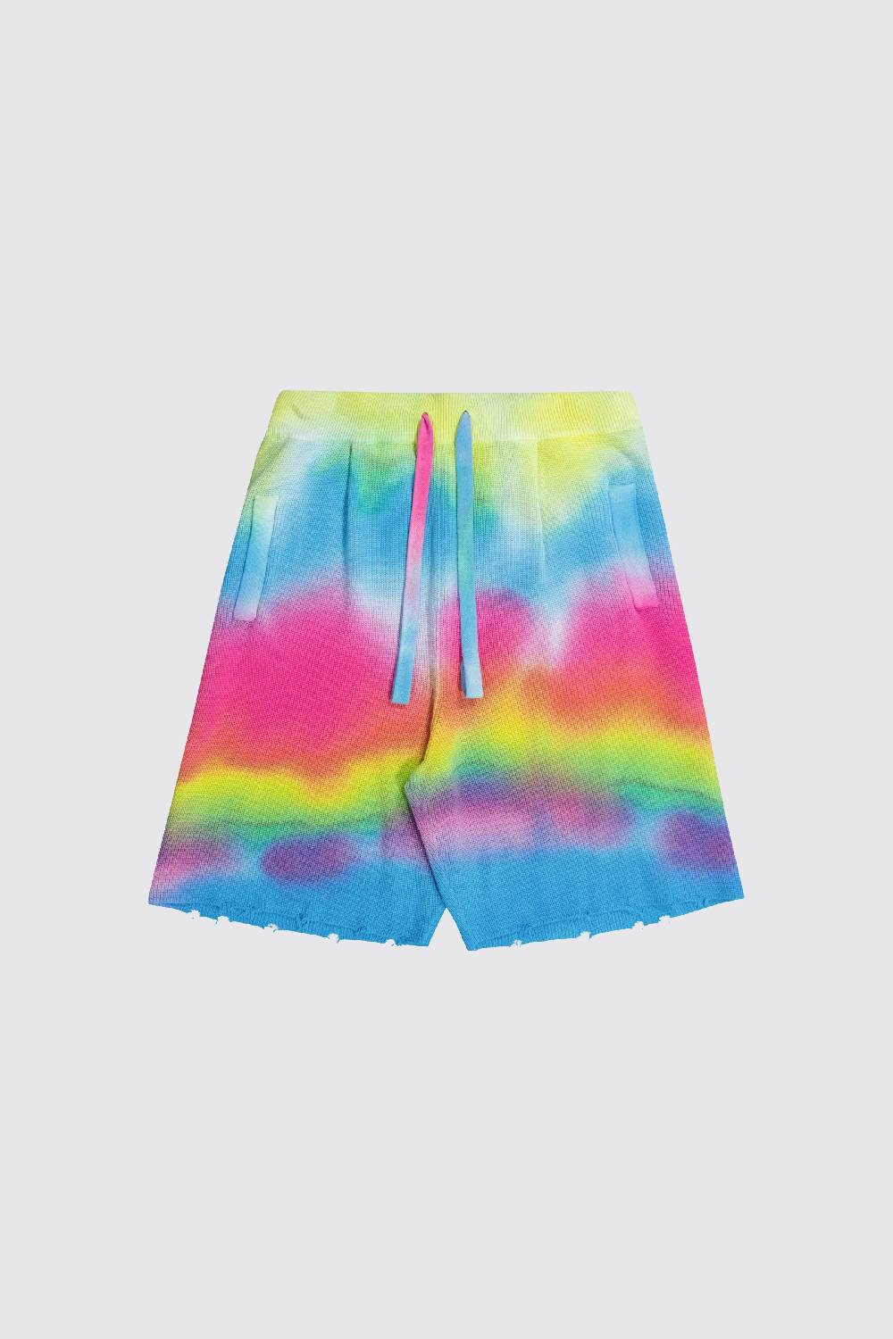 Laneus Laneus bermuda tie dye in maglia effetto destroyed Offerte