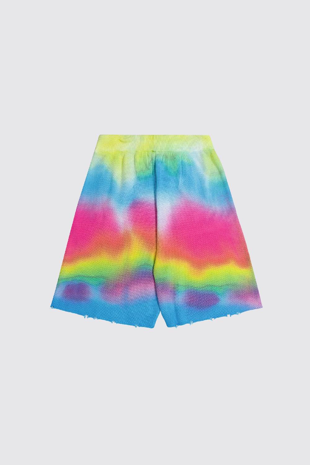 Laneus Laneus bermuda tie dye in maglia effetto destroyed Offerte