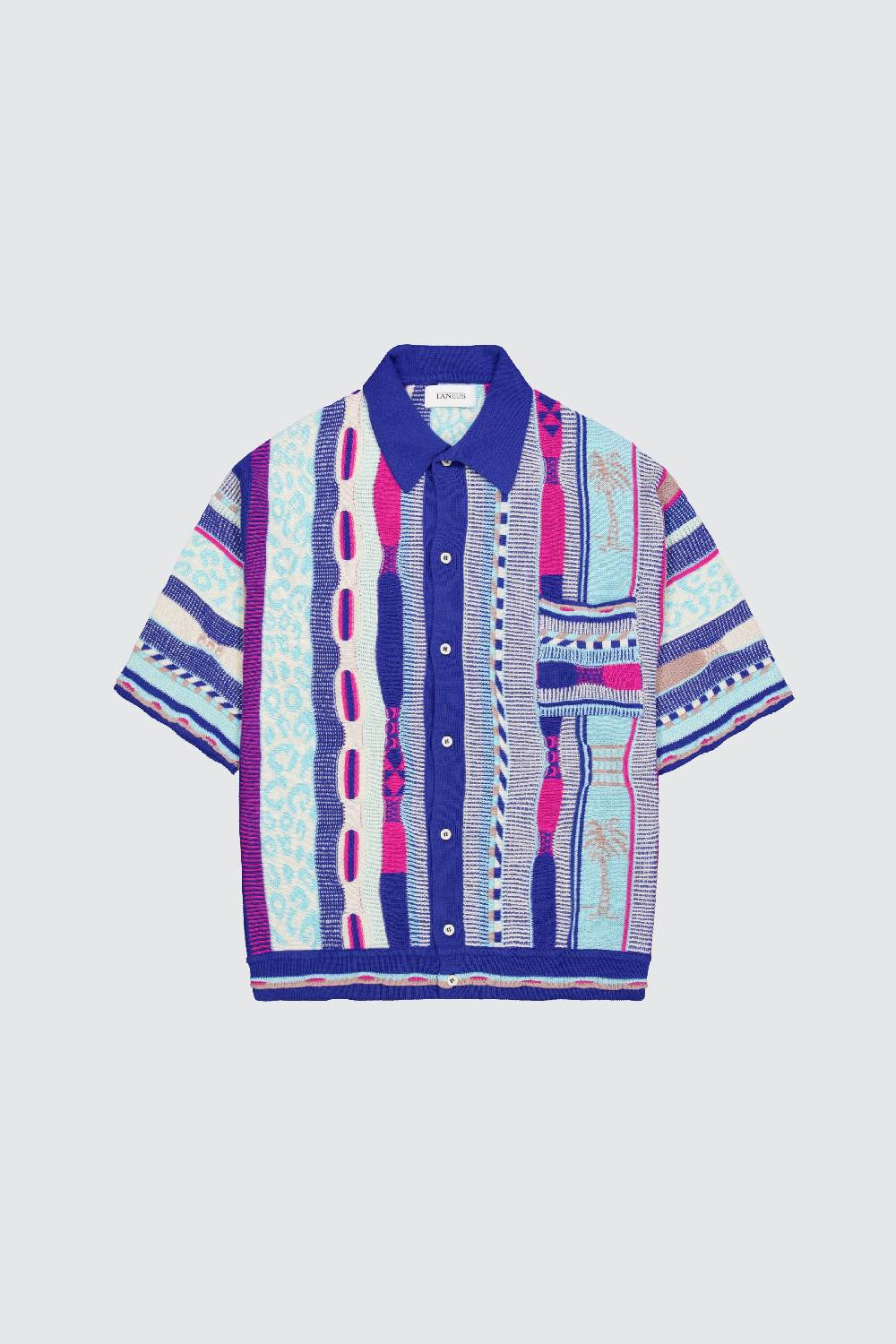 Laneus Laneus polo multicolor bluette in jacquard Hotsell