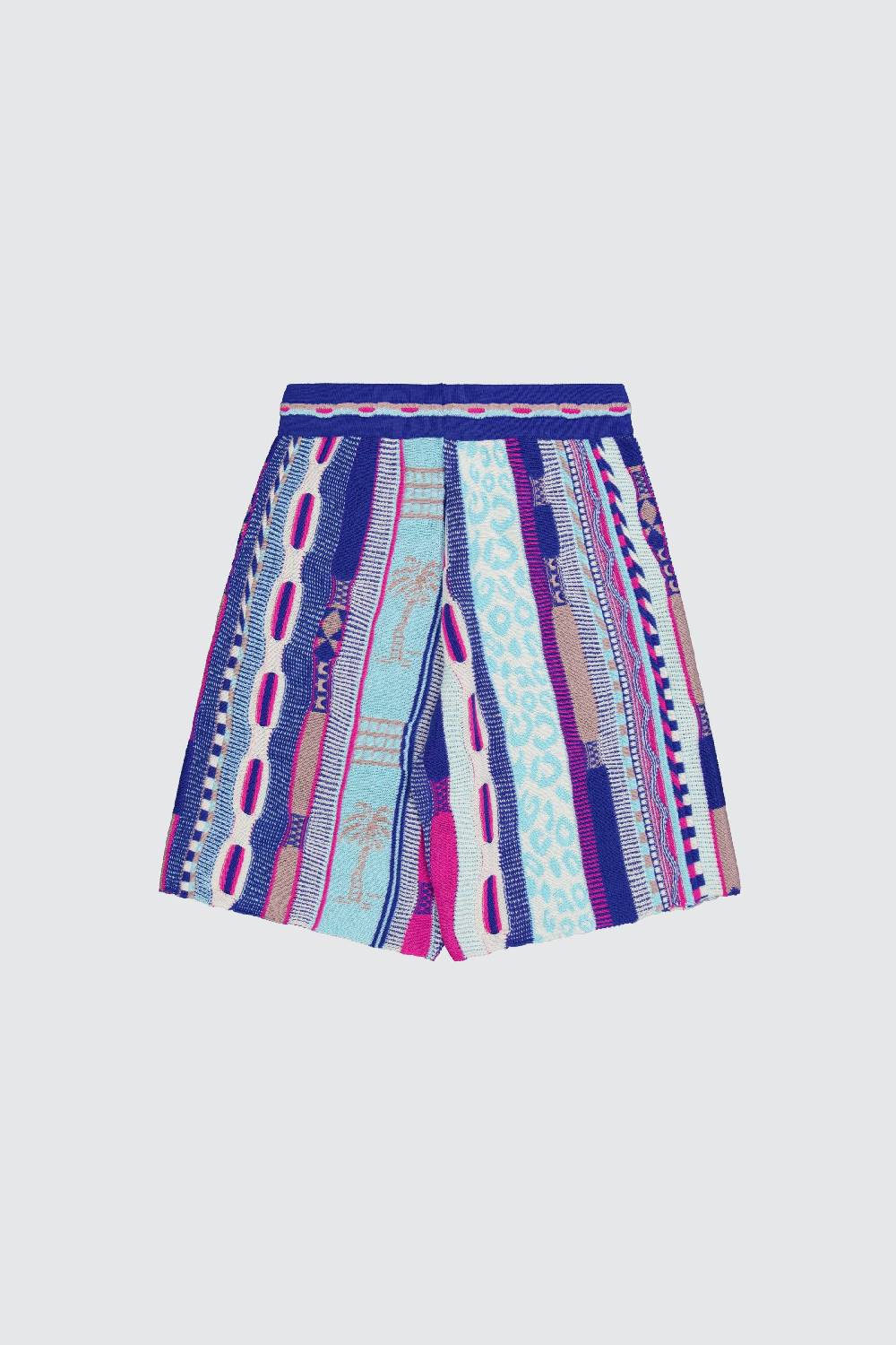 Laneus Laneus bermuda bluette in jacquard multicolor Vendita Calda