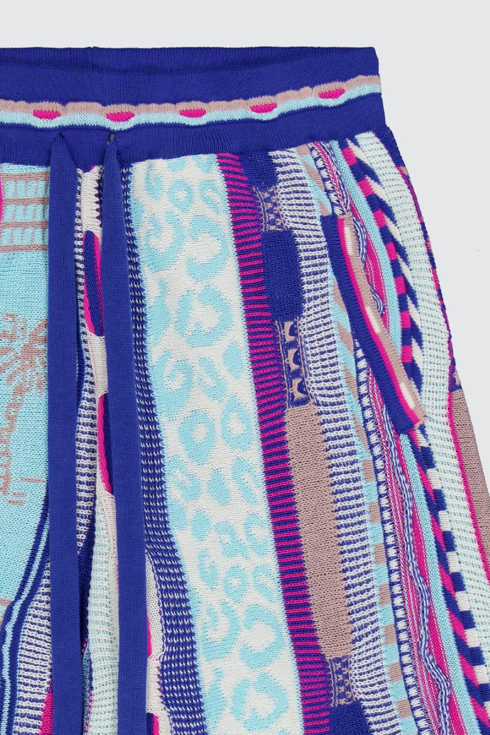 Laneus Laneus bermuda bluette in jacquard multicolor Vendita Calda