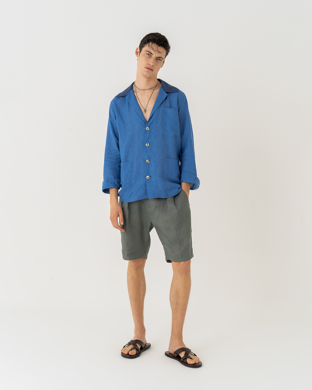 Neill Katter Giacca Camicia Eleganza di Lino In Vendita