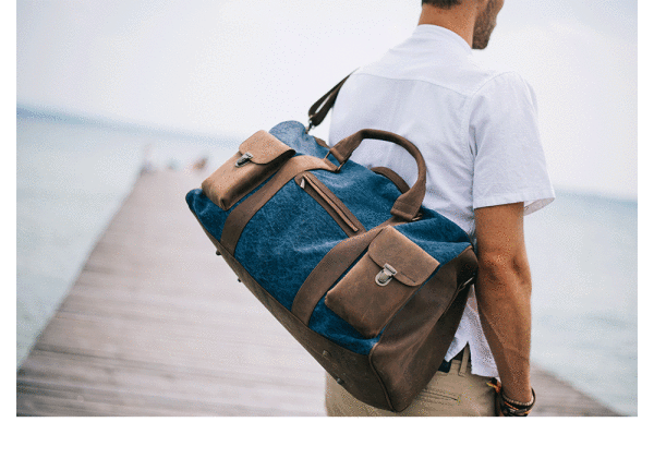 Kjøre Project Leather / Canvas Travel Bag Vendita