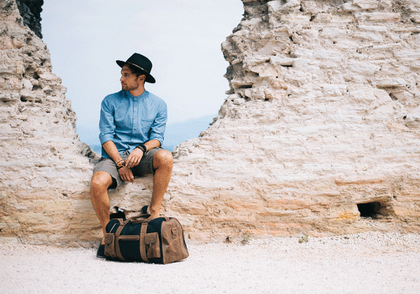 Kjøre Project Leather / Denim Boucanier Travel Bag Promozione