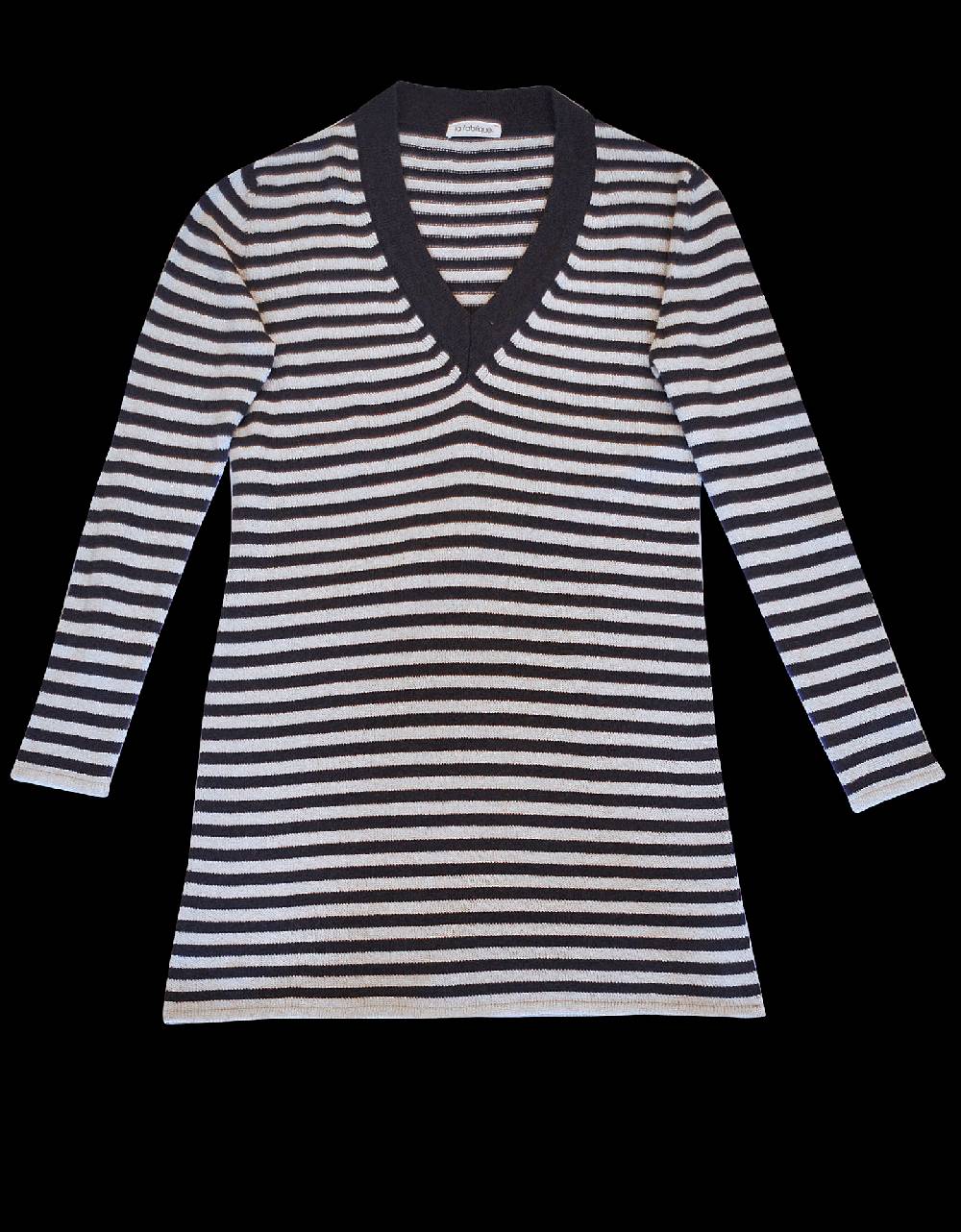 La Fabrique Aurelie Abito in Maglia Blu Navy e Bianco In Linea