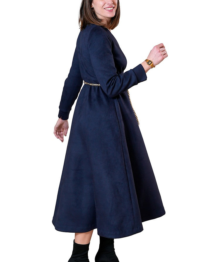 La Fabrique Brigitte Maxi Vestito Blu Nuovo