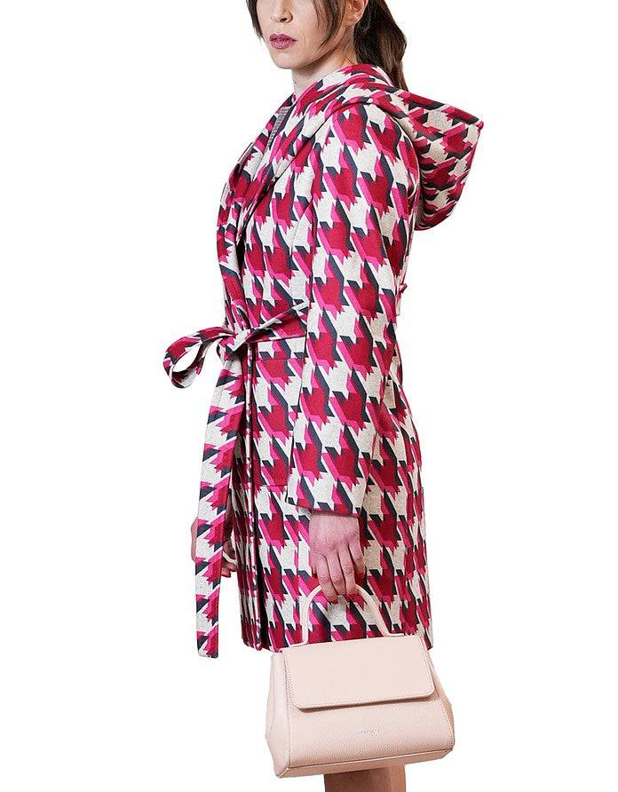 La Fabrique Chloe Cappotto a Portafoglio Beige e Fucsia Promozione