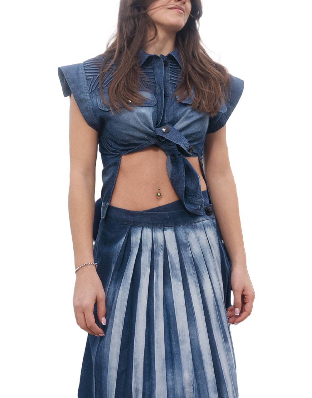 La Fabrique Maida Camicia Corta in Denim Presa