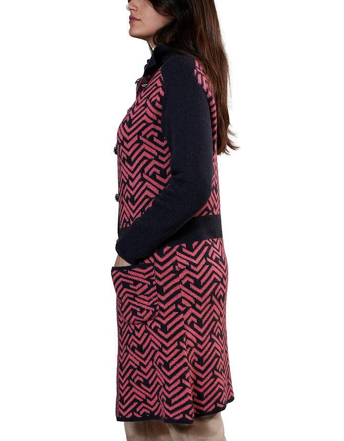 La Fabrique Margot Cappotto in Maglia Jacquard Sconto