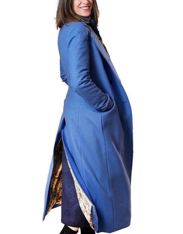 La Fabrique Marguerite Cappotto in Lana Vergine Blu Offerta