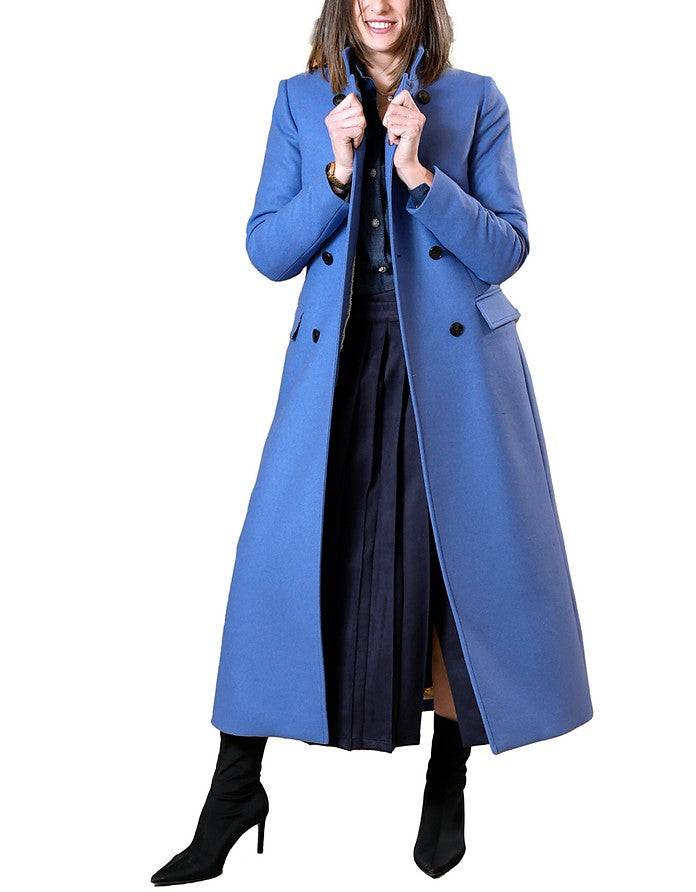 La Fabrique Marguerite Cappotto in Lana Vergine Blu Offerta