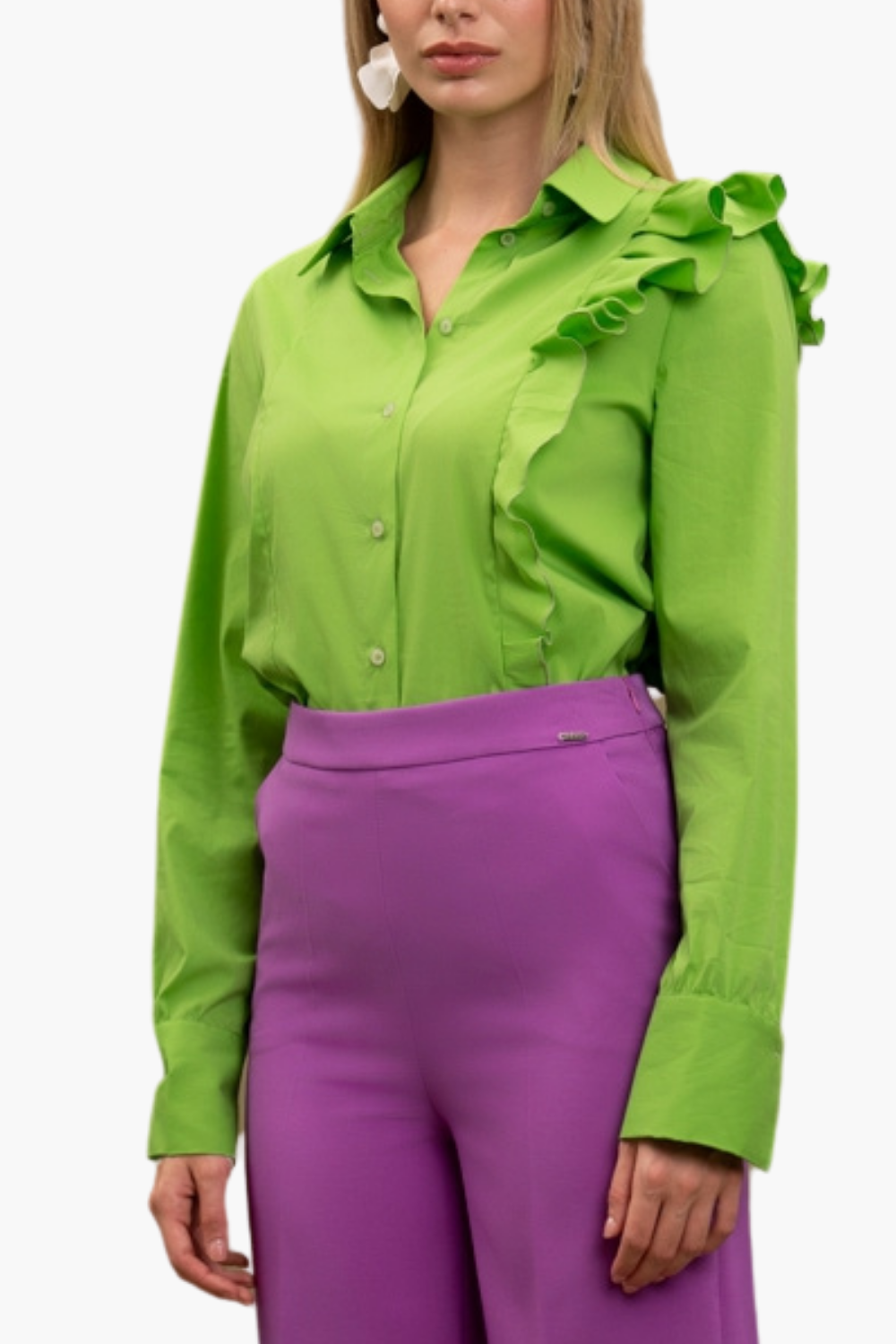 Nualy CAMICIA CON VOLANT Presa