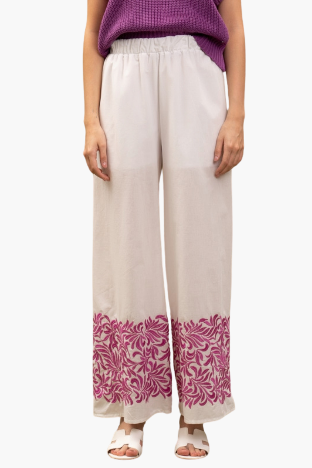 Nualy PANTALONE CON RICAMO In Saldo