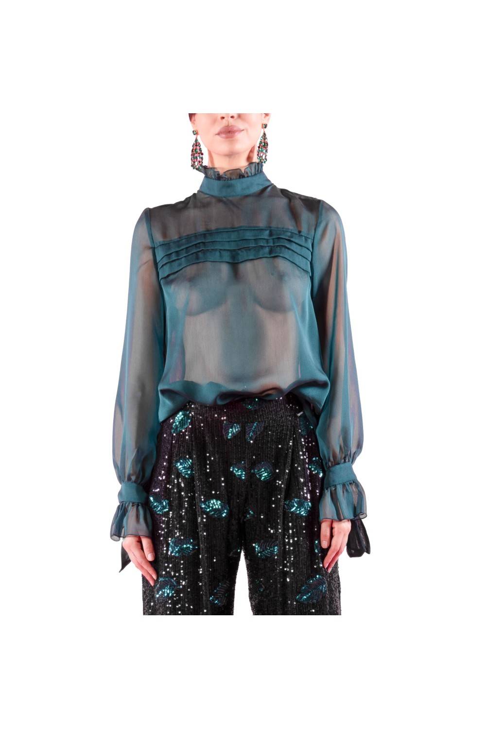 Nualy CAMICIA CON ROUCHES Spedizione Gratuita