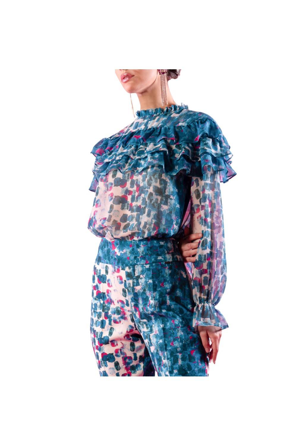 Nualy CAMICIA CON BALZE Negozi Online