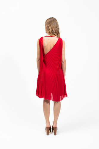 ﻿Olla Parèg ABITO PLISSE ROSSO CON SCHIENA NUDA Italia