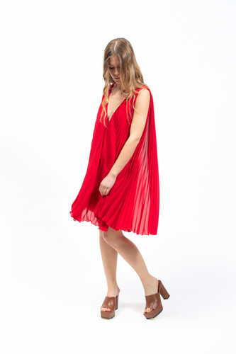 ﻿Olla Parèg ABITO PLISSE ROSSO CON SCHIENA NUDA Italia