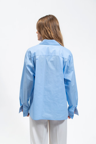 Olla Parèg CAMICIA OVER IN POPPELINE DI COTONE Nuovo