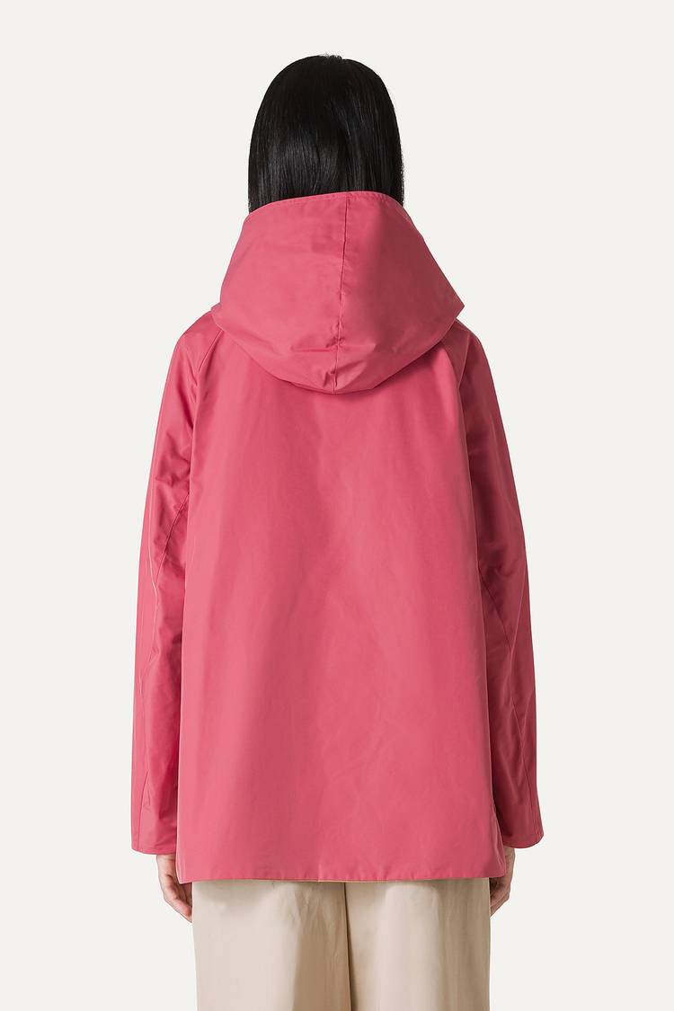 Oof Wear IMPERMEABILE REVERSIBILE CON CAPPUCCIO IN NYLON MEMORY 9411 - ROSA ANTICO/BEIGE In Linea