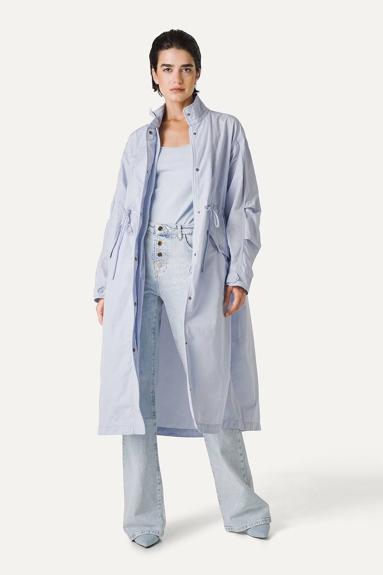 Oof Wear PARKA LUNGO OVER IN NYLON MEMORY 9211 - GHIACCIO Vendita