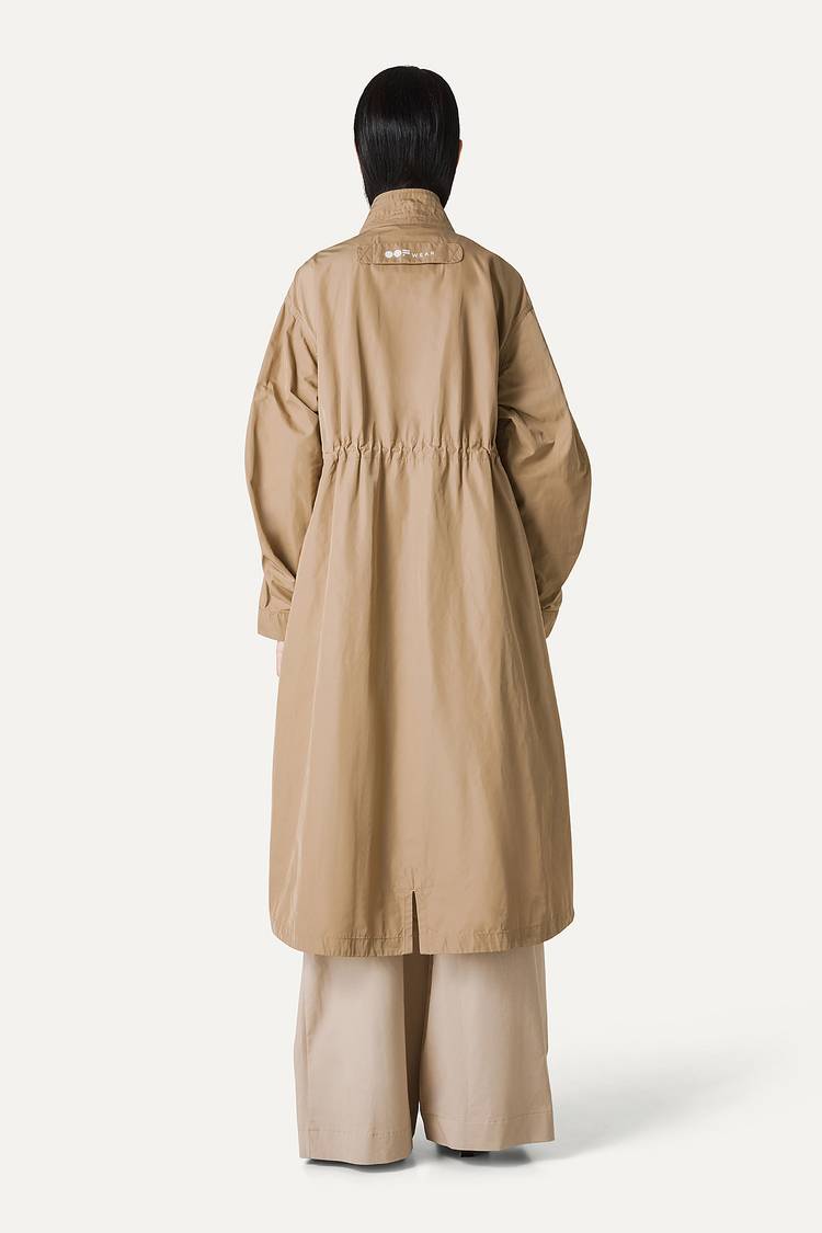 Oof Wear PARKA LUNGO OVER IN NYLON MEMORY 9211 - BEIGE Soddisfazione Garantita
