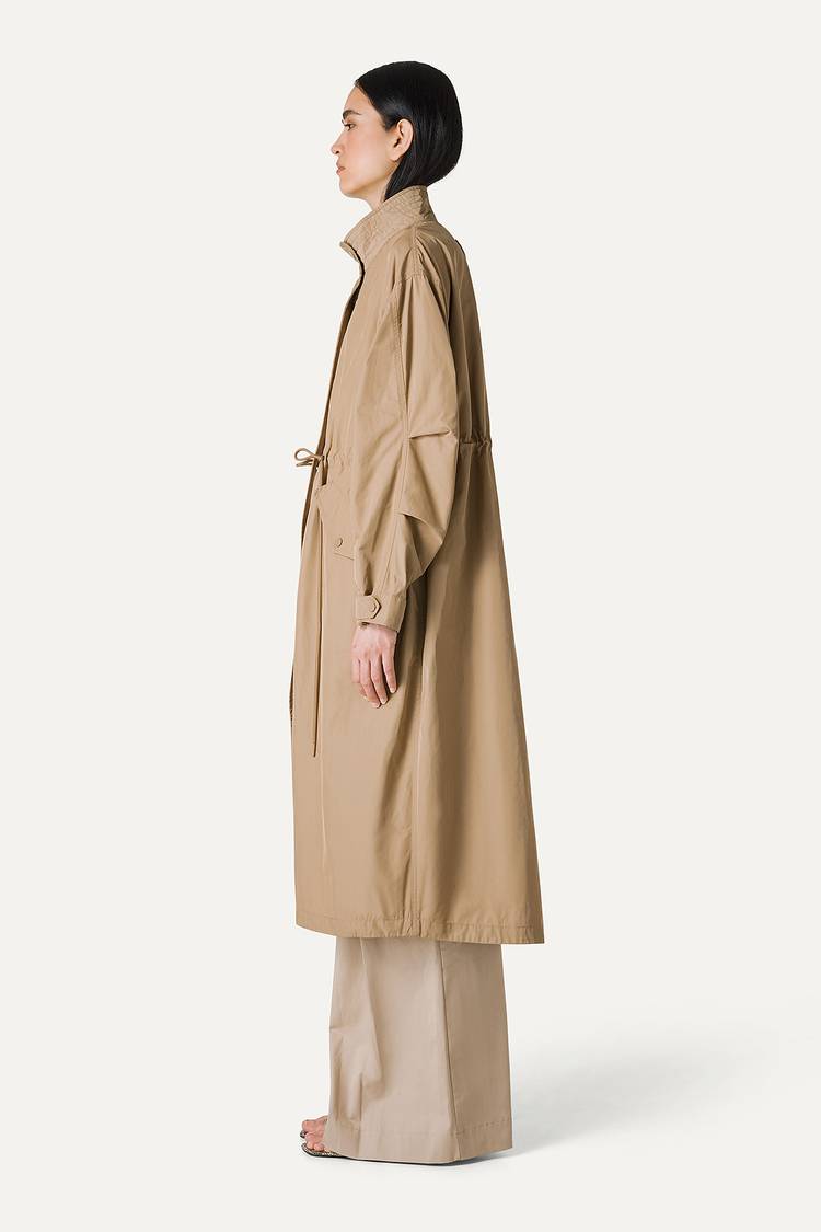 Oof Wear PARKA LUNGO OVER IN NYLON MEMORY 9211 - BEIGE Soddisfazione Garantita