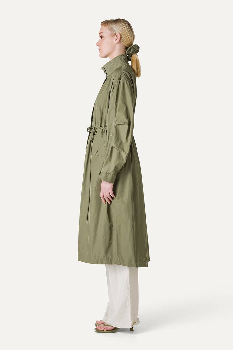 Oof Wear PARKA LUNGO OVER IN NYLON MEMORY 9211 - VERDE MIMETICO Qualità Garantita