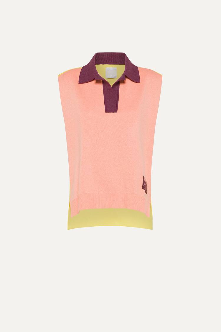 Oof Wear GILET COLORATO IN COTONE 4057 - PESCA/LIME Shopping Online