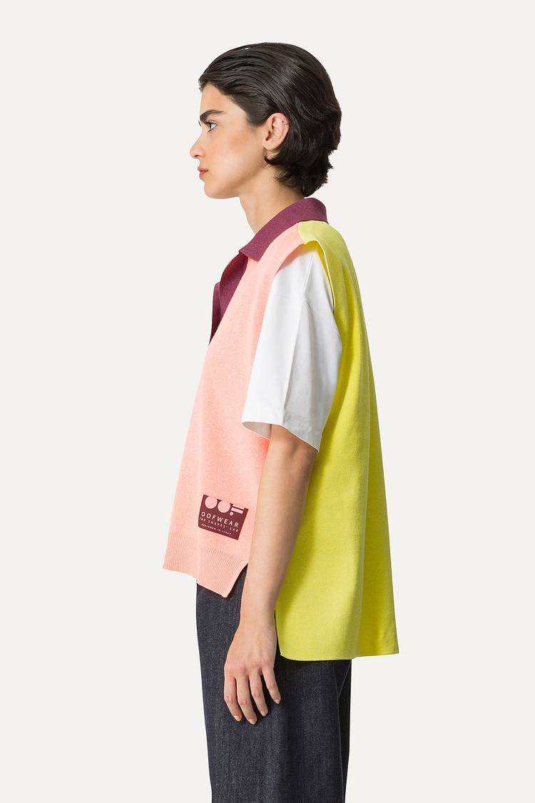 Oof Wear GILET COLORATO IN COTONE 4057 - PESCA/LIME Shopping Online