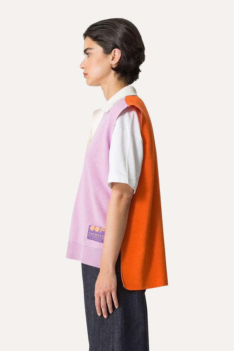 Oof Wear GILET COLORATO IN COTONE 4057 - LILLA/ARANCIO Affare Del Giorno