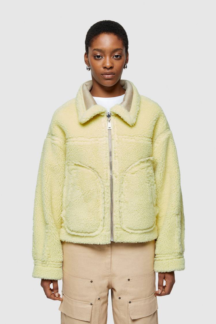 Oof Wear GIACCA CORTA REVERSIBILE 9262 IN ECO-MONTONE - GREGGIO/BANANA Offerte