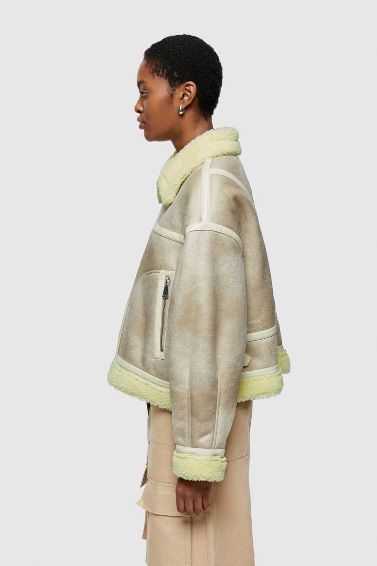 Oof Wear GIACCA CORTA REVERSIBILE 9262 IN ECO-MONTONE - GREGGIO/BANANA Offerte
