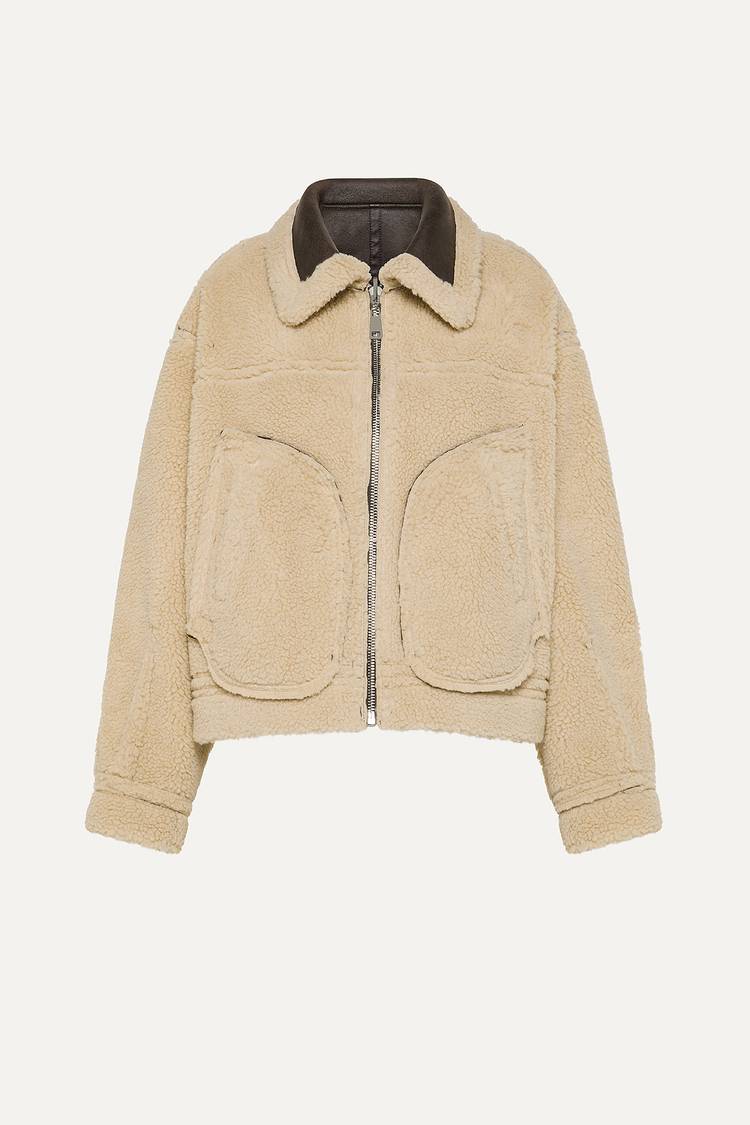 Oof Wear GIACCA CORTA REVERSIBILE 9262 IN ECO-MONTONE - MARRONE/CREMA Vendita Calda