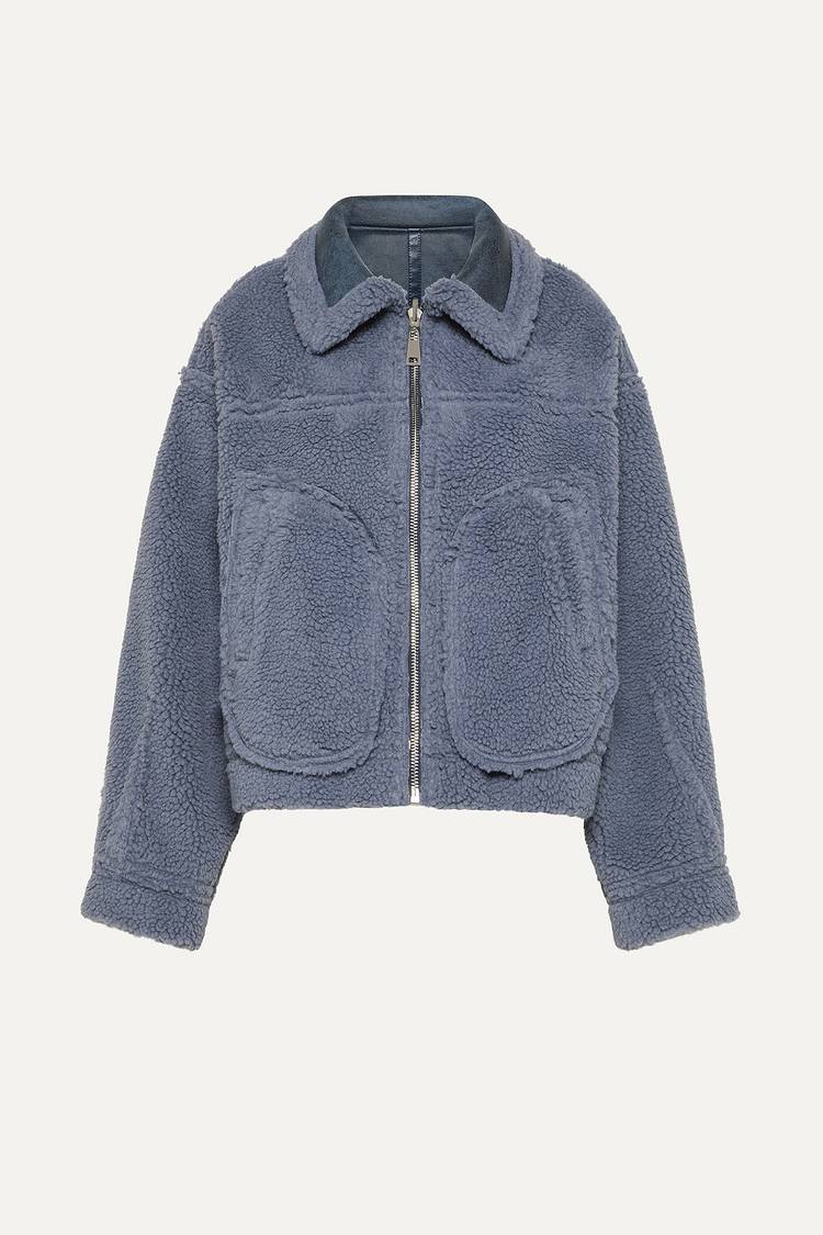 Oof Wear GIACCA CORTA REVERSIBILE 9262 IN ECO-MONTONE - CERULEO/CARTA DA ZUCCHERO Vendita Economica