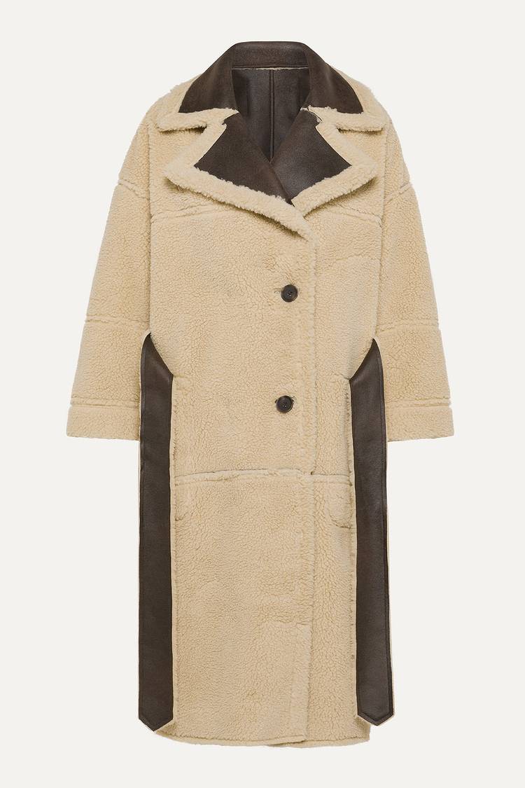 Oof Wear CAPPOTTO LUNGO REVERSIBILE 9263 IN ECO-MONTONE - MARRONE/CREMA Saldi Di Fabbrica