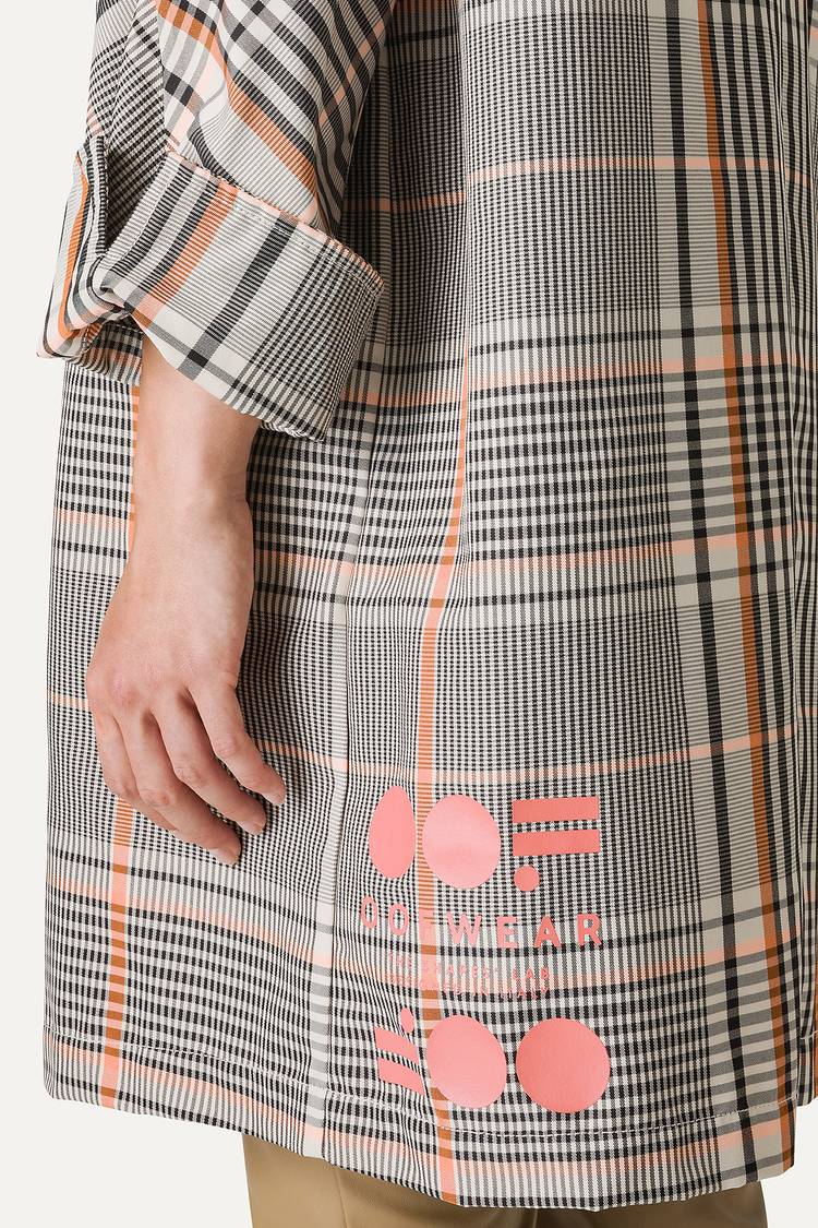 Oof Wear TRENCH IN NYLON MEMORY A DISEGNO CHECK 9138 - ARANCIO/CREMA Italia