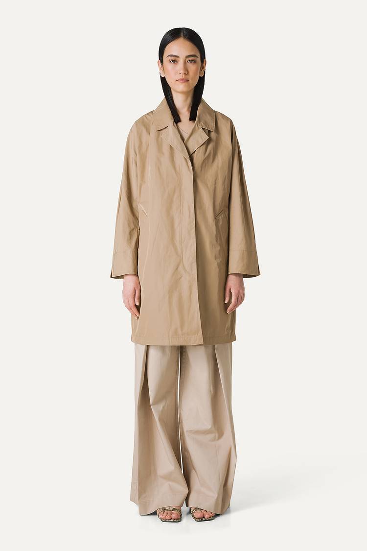 Oof Wear TRENCH IN NYLON MEMORY 9138 - BEIGE Spedizione Gratuita