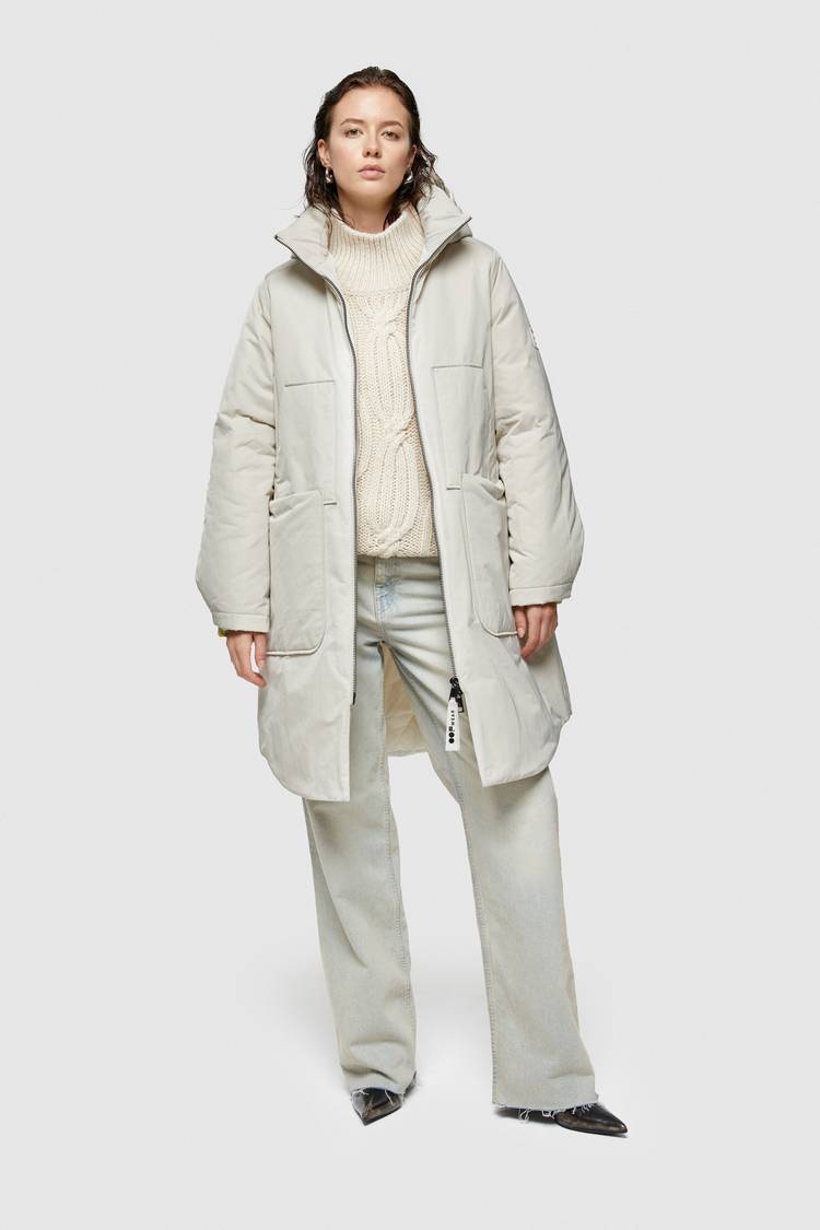 Oof Wear PARKA LUNGO 9094 IN NYLON MEMORY - PANNA Negozi Online