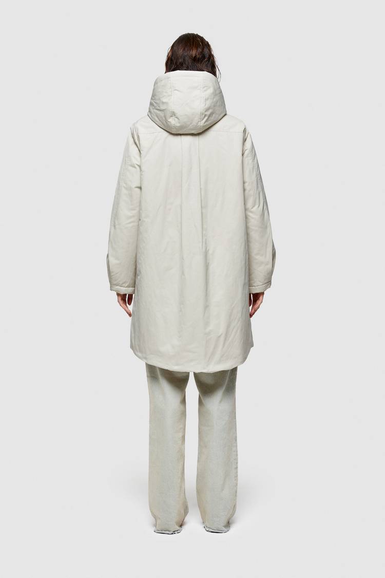 Oof Wear PARKA LUNGO 9094 IN NYLON MEMORY - PANNA Negozi Online