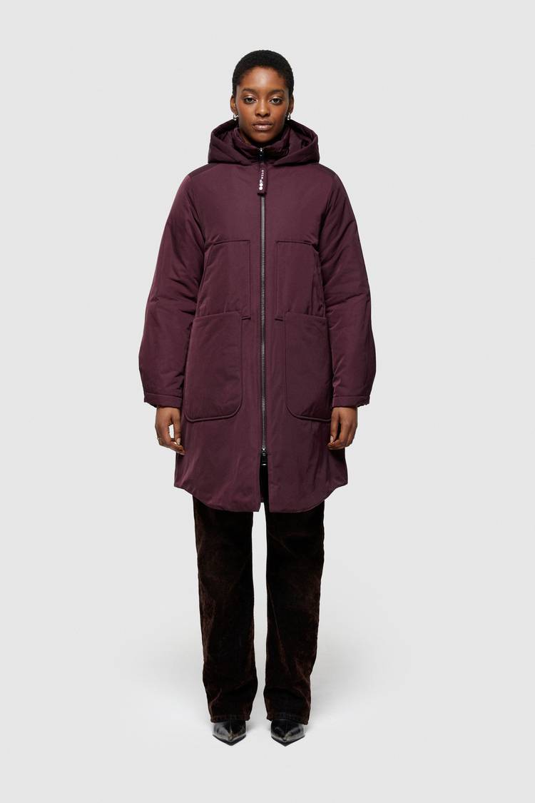 Oof Wear PARKA LUNGO 9094 IN NYLON MEMORY - PRUGNA Acquista Ora