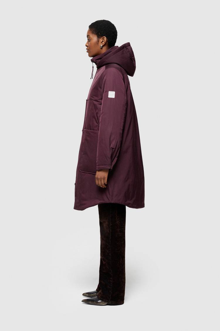 Oof Wear PARKA LUNGO 9094 IN NYLON MEMORY - PRUGNA Acquista Ora