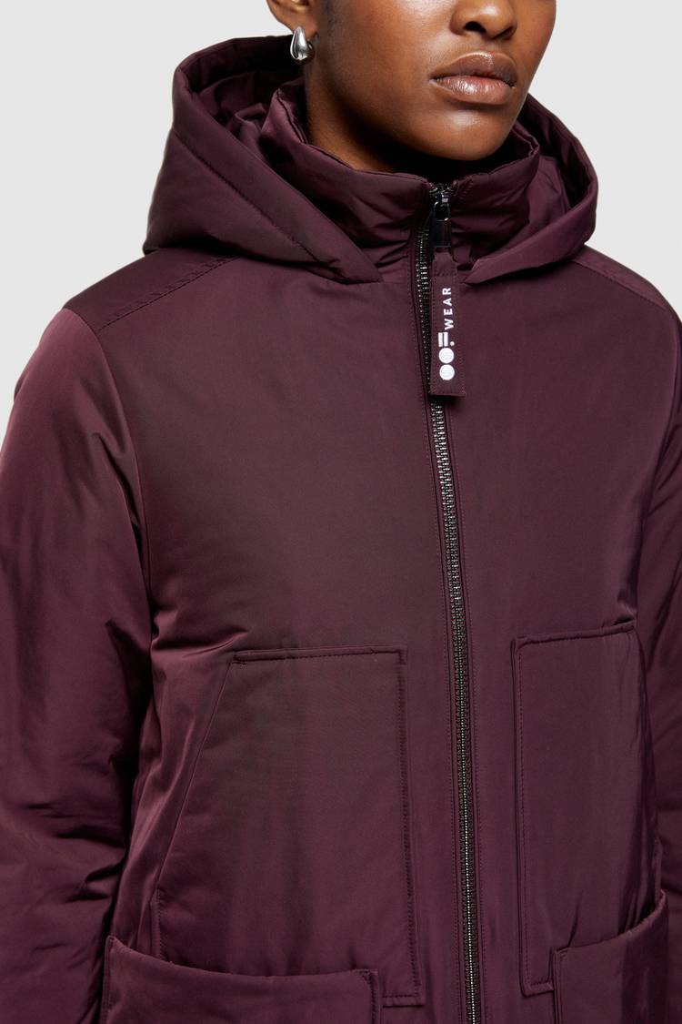 Oof Wear PARKA LUNGO 9094 IN NYLON MEMORY - PRUGNA Acquista Ora