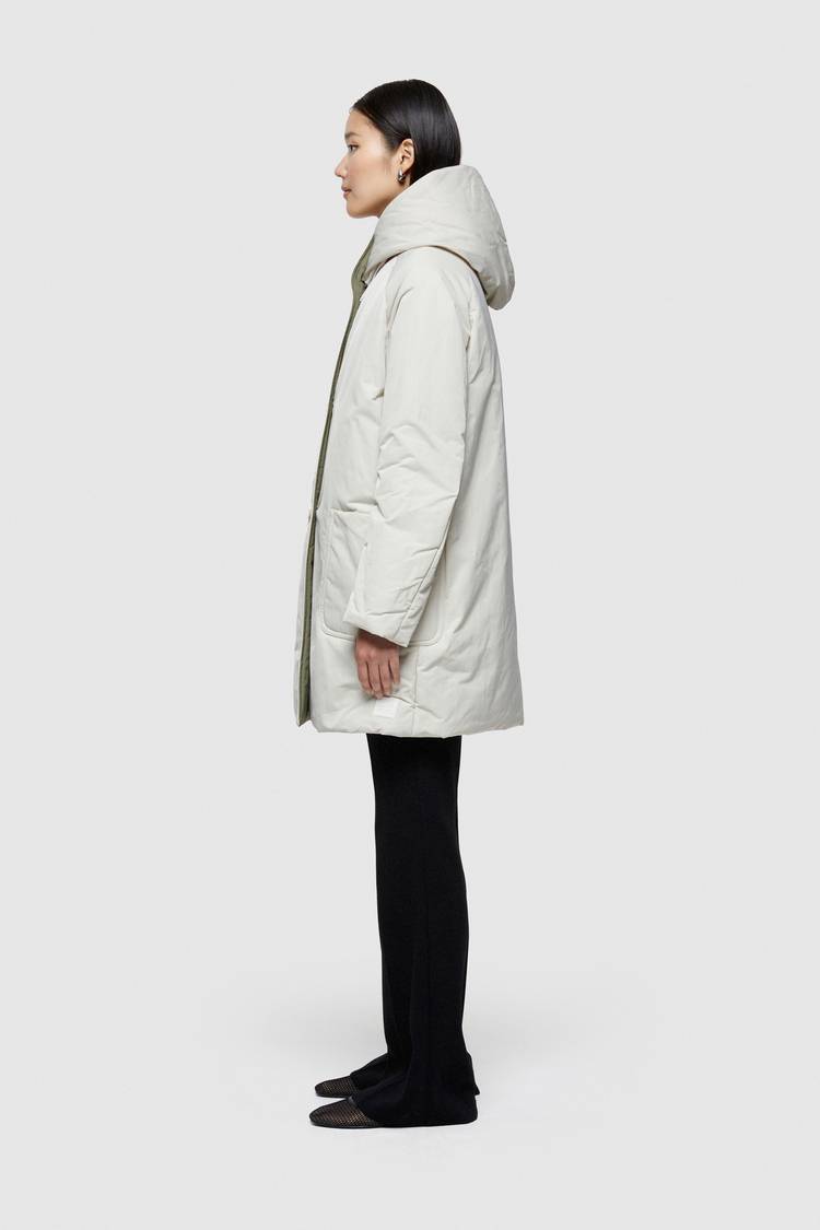 Oof Wear IMPERMEABILE REVERSIBILE 9410 IN NYLON MEMORY CON CAPPUCCIO - PANNA/VERDE MILITARE Fino Al -60%
