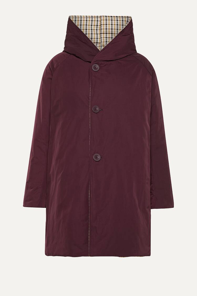 Oof Wear IMPERMEABILE REVERSIBILE 9410 IN NYLON MEMORY CON CAPPUCCIO - MARRONE/PRUGNA Shopping Online