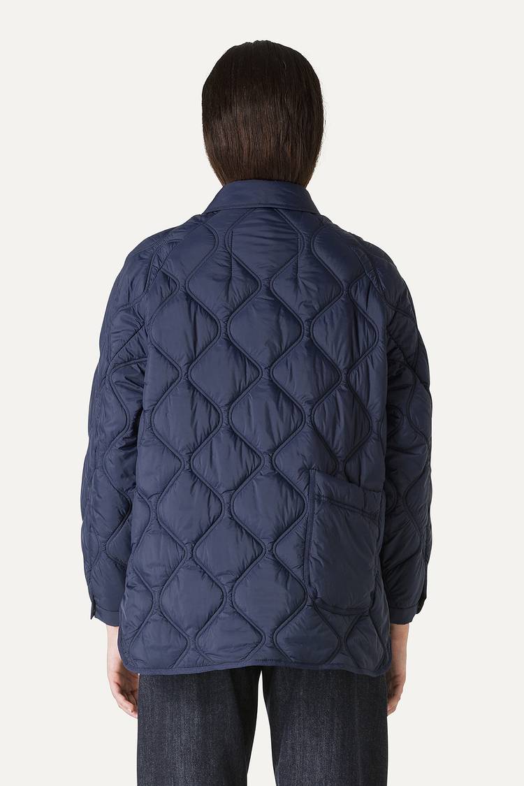 Oof Wear GIACCA A CAMICIA OVER IN NYLON LEGGERO TRAPUNTATO 9222 - BLU NOTTE Sconto