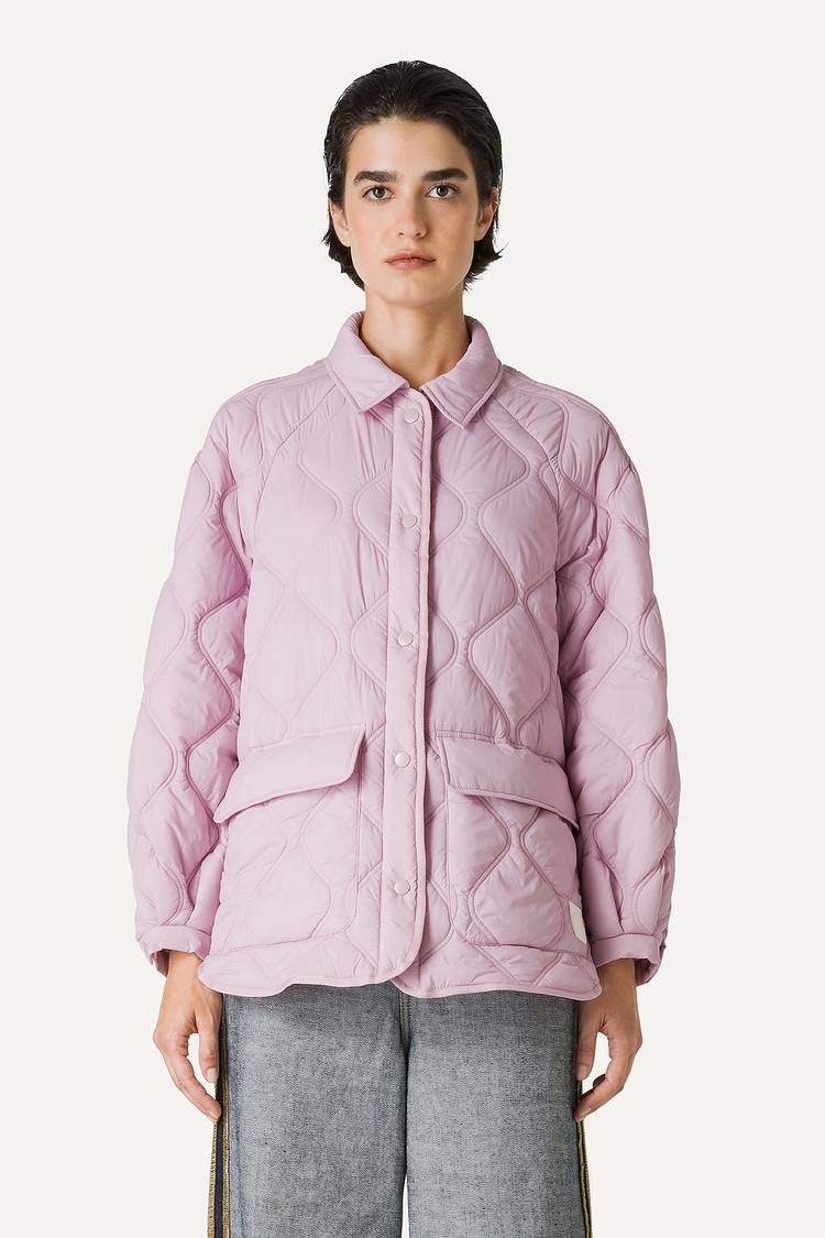 Oof Wear GIACCA A CAMICIA OVER IN NYLON LEGGERO TRAPUNTATO 9222 - ROSA