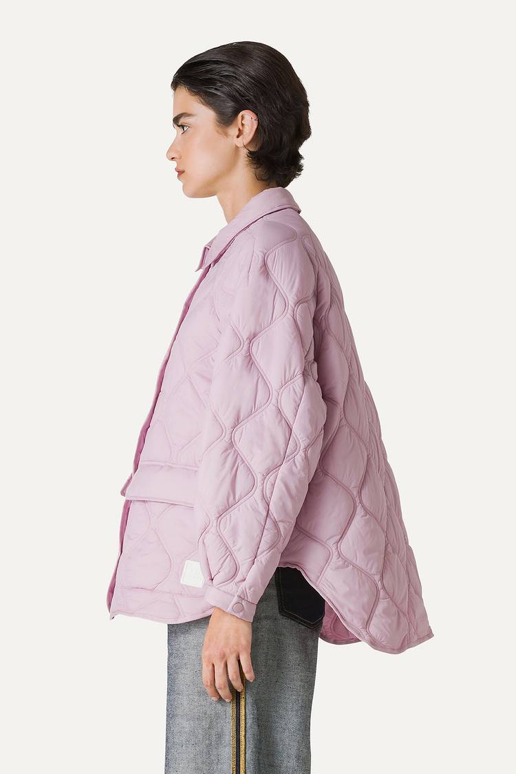 Oof Wear GIACCA A CAMICIA OVER IN NYLON LEGGERO TRAPUNTATO 9222 - ROSA Offerta